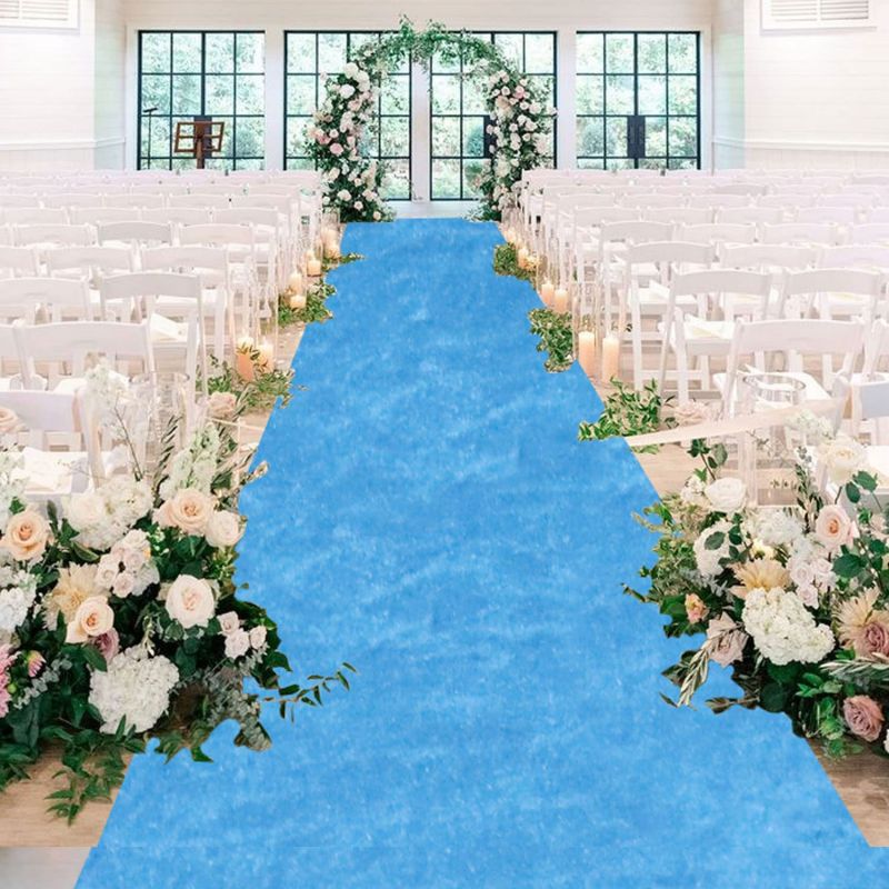 White Wedding Velvet Runner Aisle Carpet Runners with Carpet Tapes