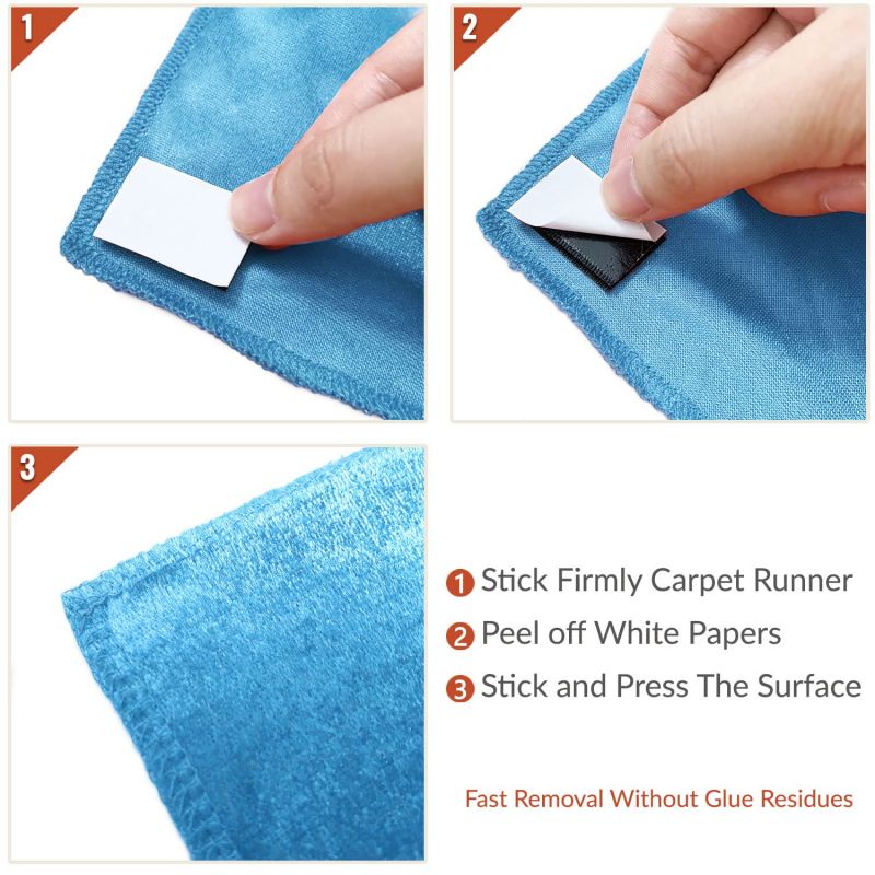 White Wedding Velvet Runner Aisle Carpet Runners with Carpet Tapes