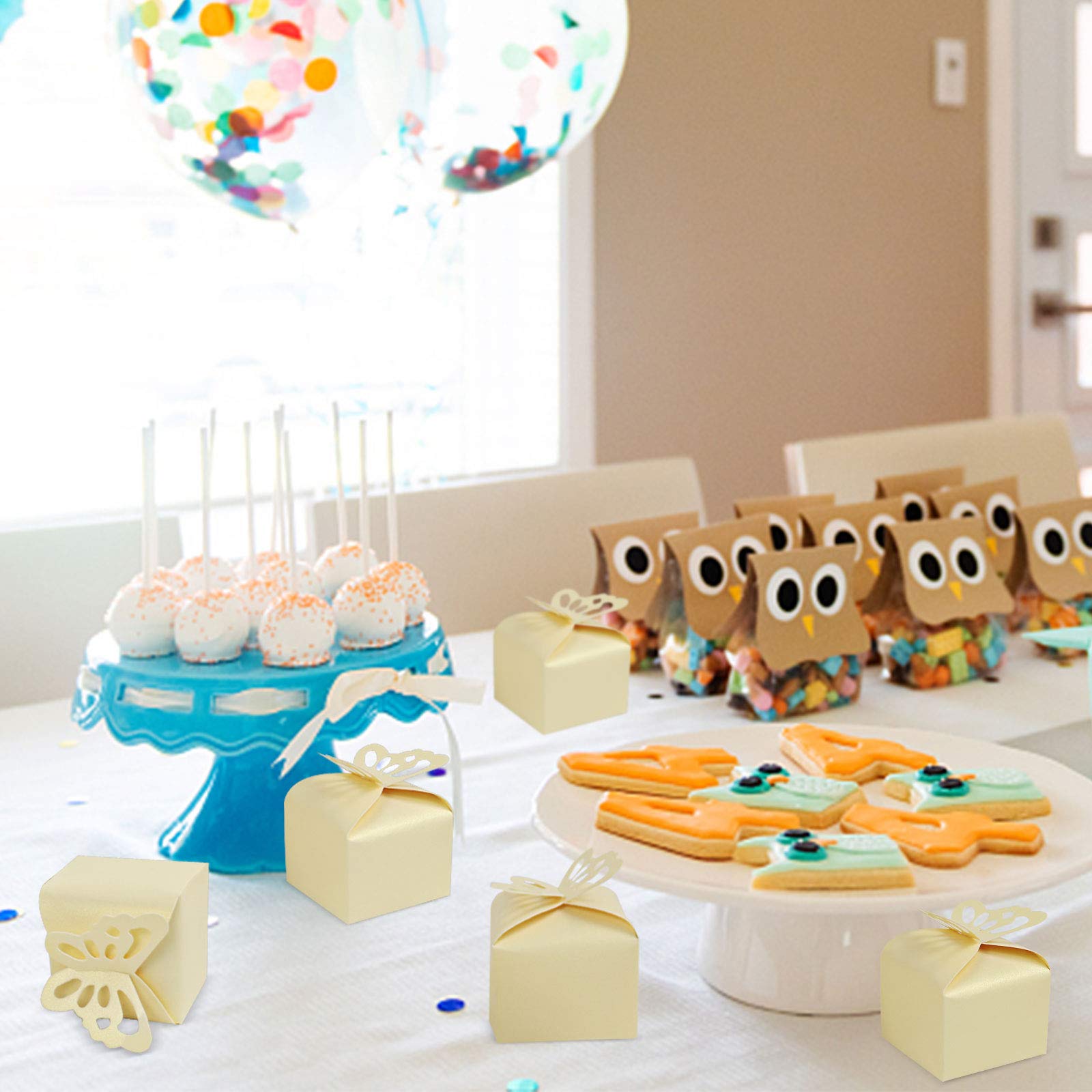 yellow butterfly paper boxes birthday