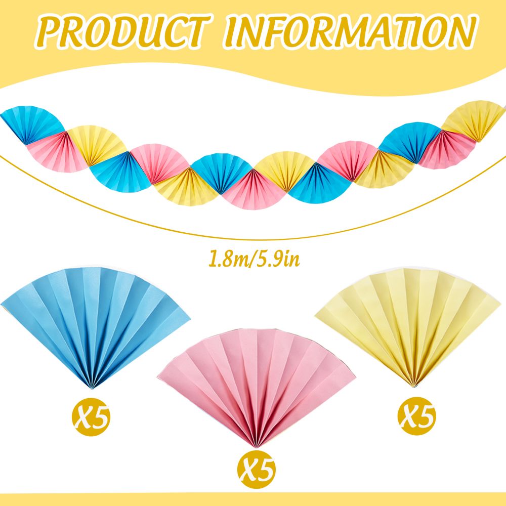 1.8m paper fan garland craft banner decorations
