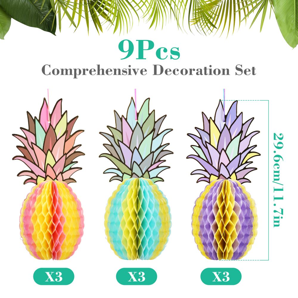 9pcs pineapple honeycomb centerpieces set