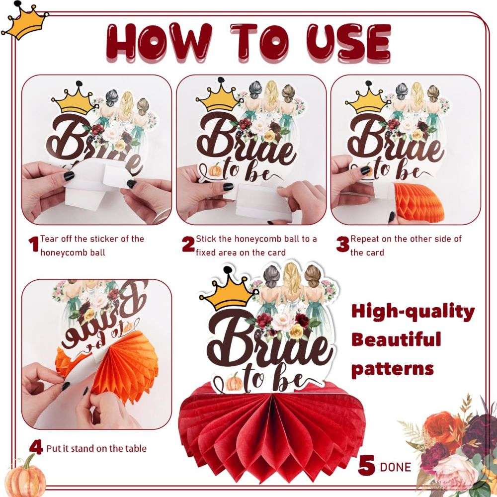 Bride to Be Floral Party Decorations Table Centerpieces, easy to use