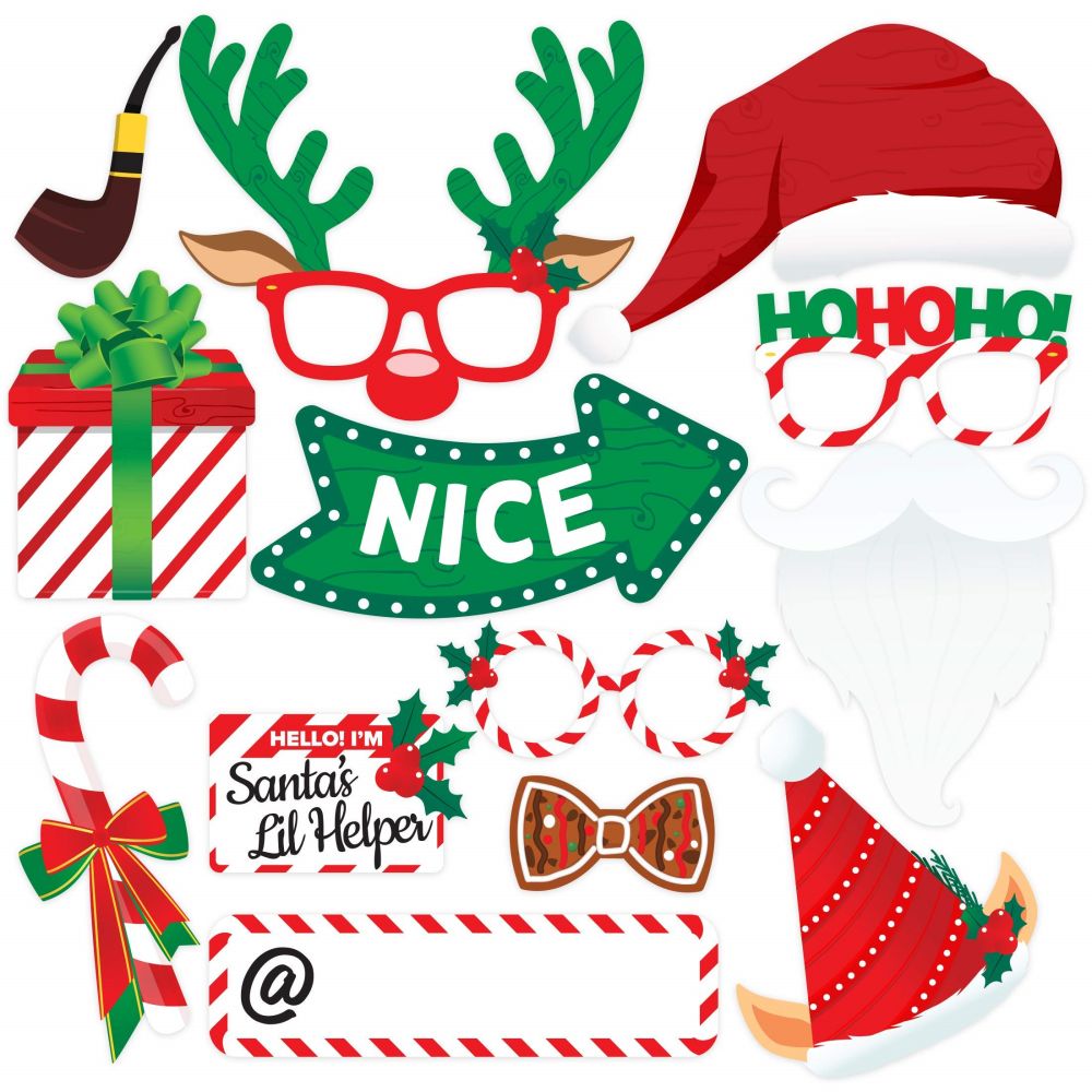 Christmas Photo Booth Props Backdrop Decorations