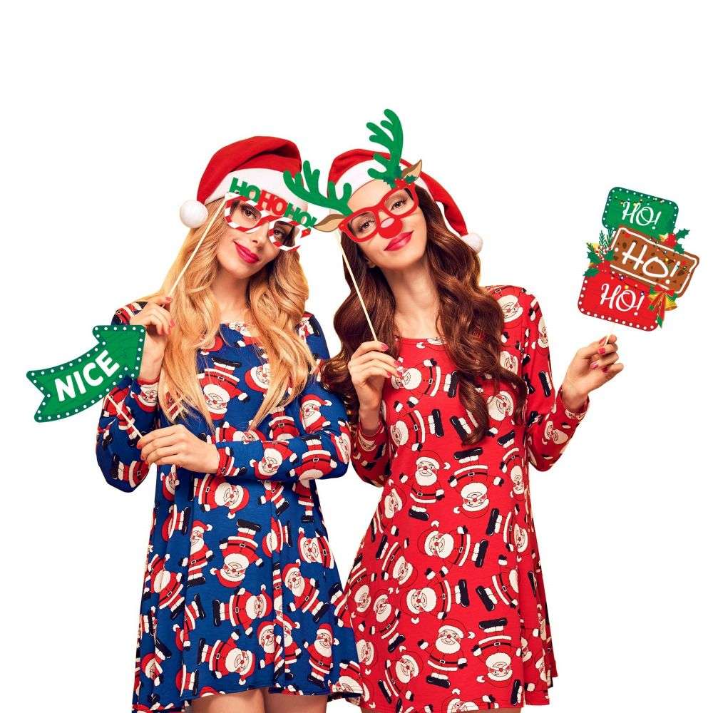 Christmas Photo Booth Props Party Favors Games for & Adults