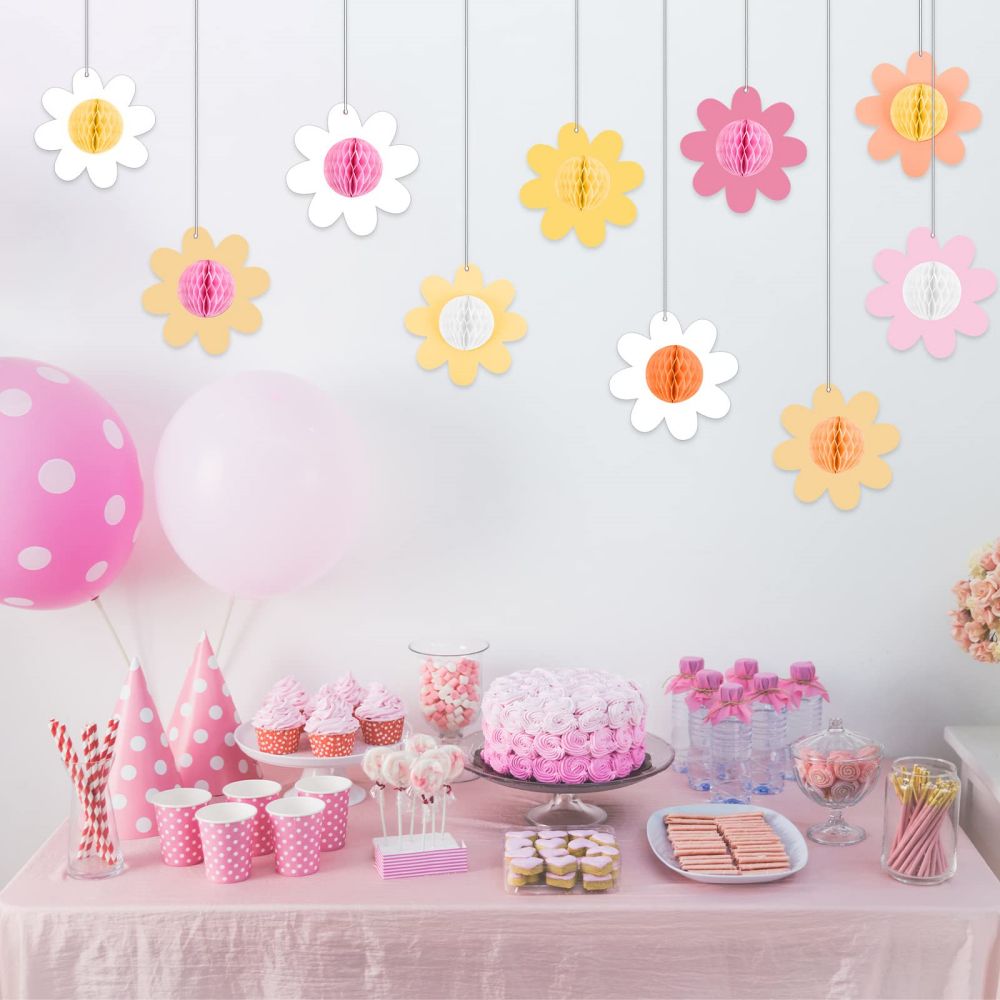 Daisy Flower Hanging Paper Honeycomb