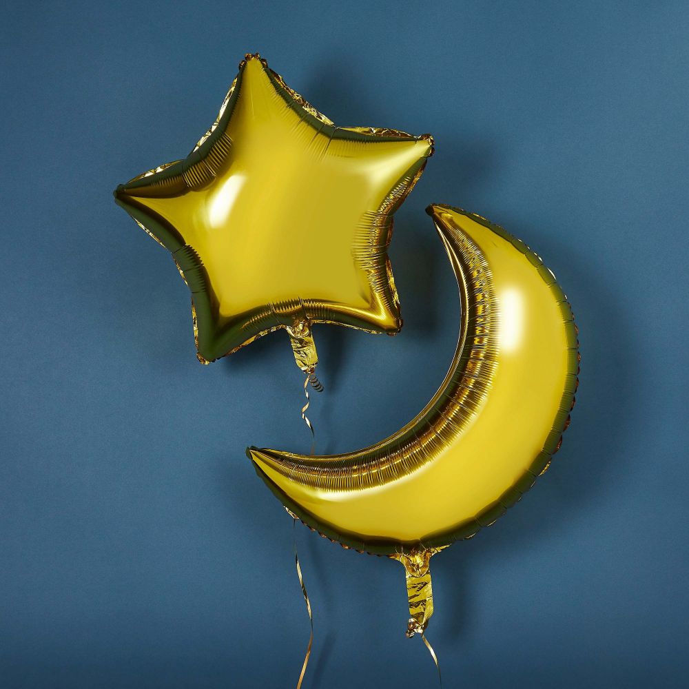 Eid Mubarak Moon and Star Foi Balloons