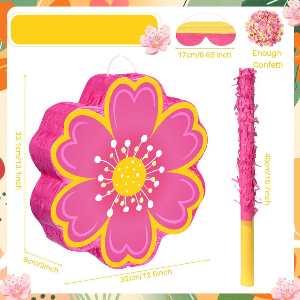 Flower Pinata Set Include Bat Blindfold Party Confetti