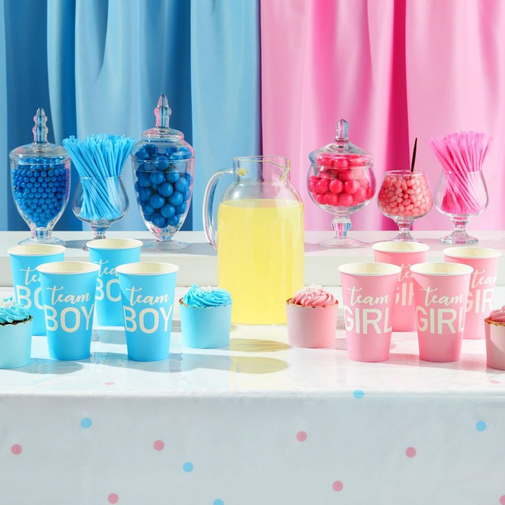 Gender Reveal Party Paper Cups, Pink and Blue