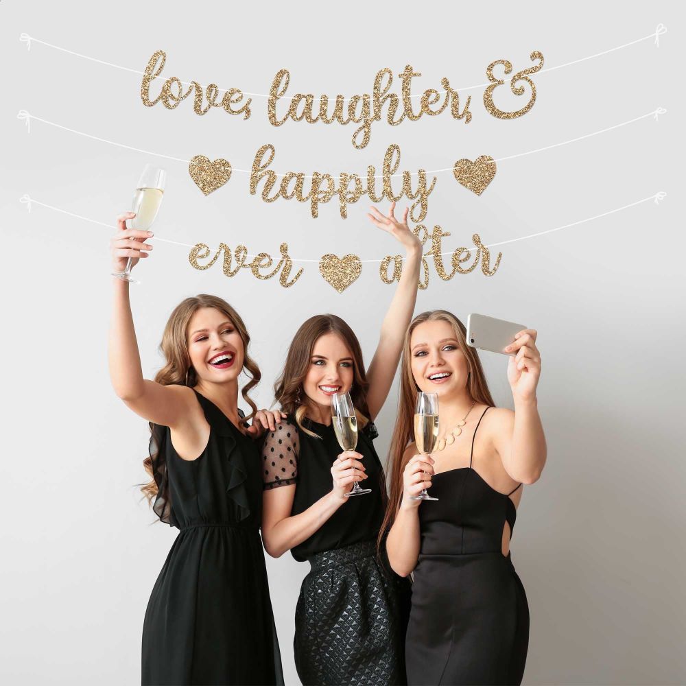 Gold Glitter Bachelorette Wedding Party Banner
