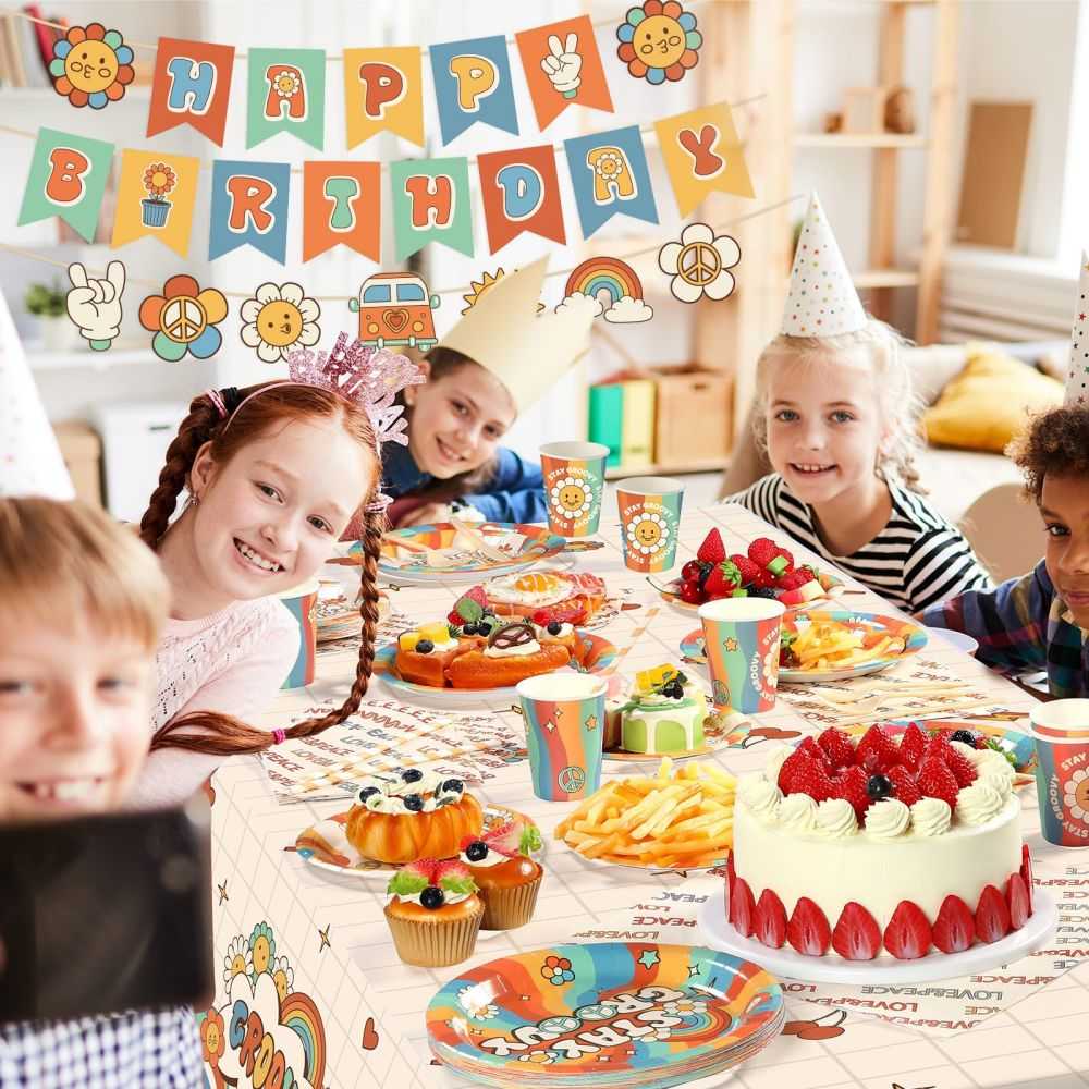 Groovy Party Supplies for Kids Birthday Party