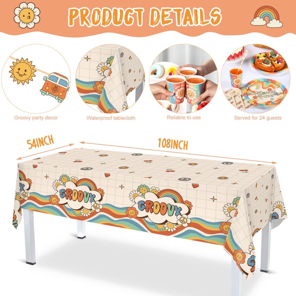 Groovy themed Party tablecloth