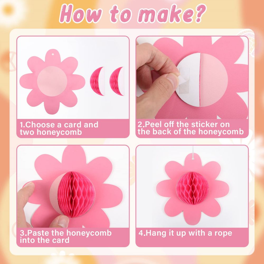 HOW TO USE Daisy Flower Hanging Paper Honeycomb
