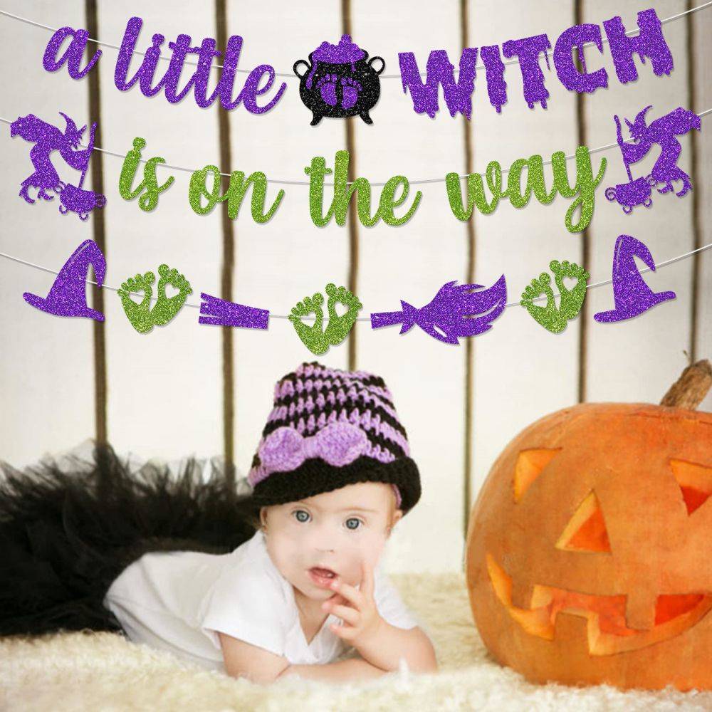 Halloween Baby Shower Party Banner for Girl Baby