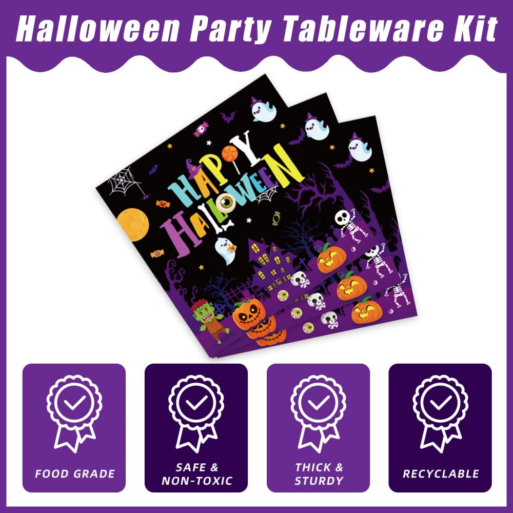 Halloween Castle Bat Pumpkin Themed Napkins