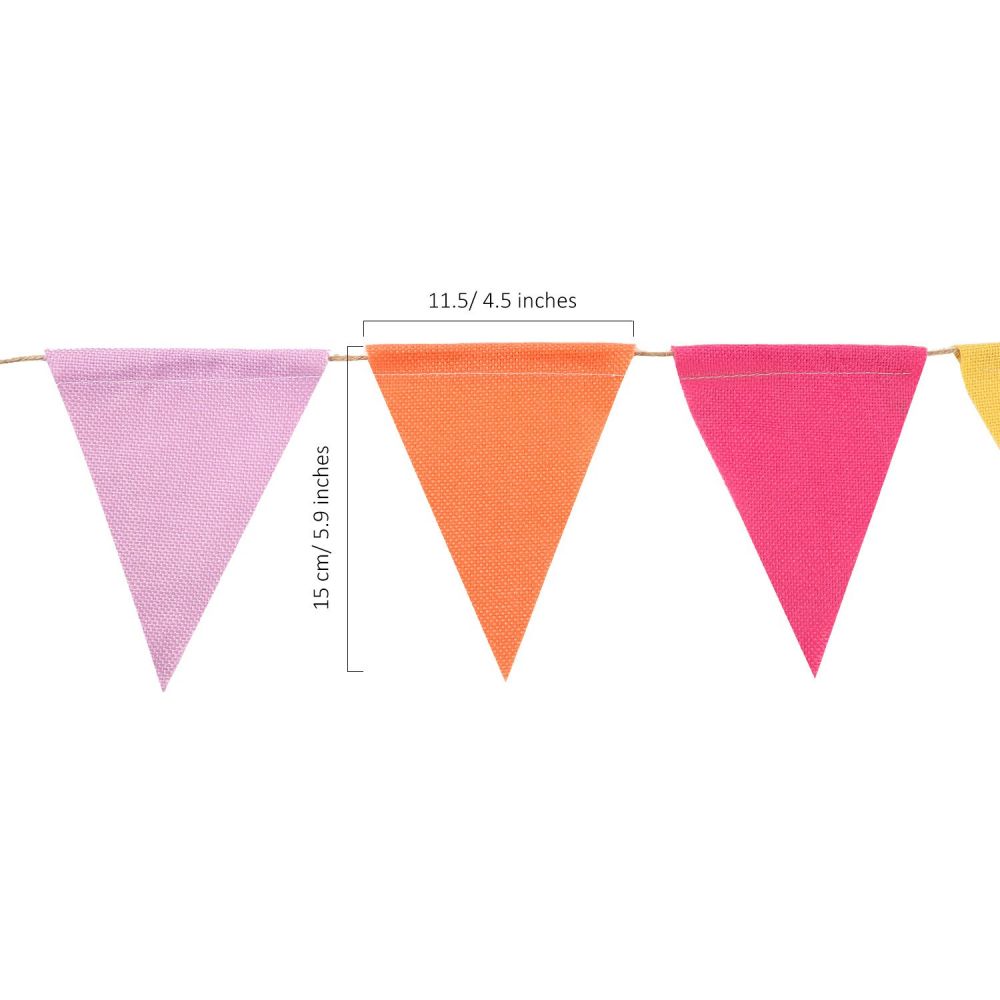 Multicolor Pennant Banner size information