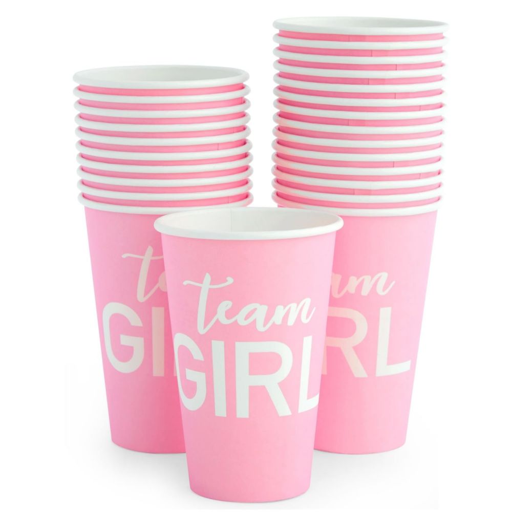 Pink Girl Paper Cups