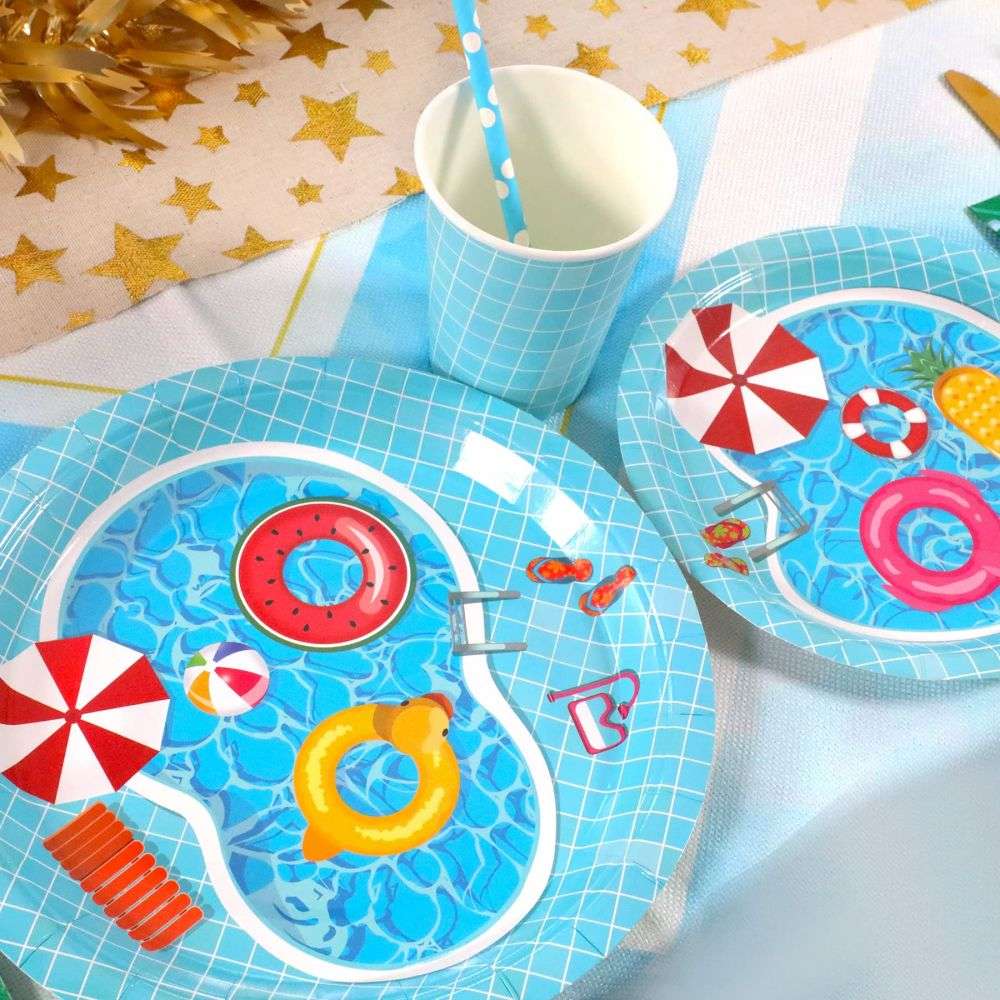 Pool themed Party Disposable tableware set