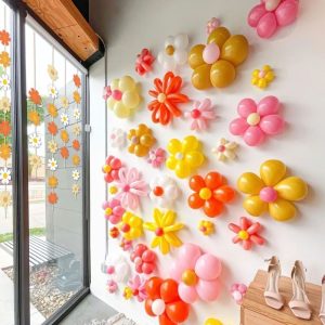 Retro Hippie Daisy Paper Cutouts Garland