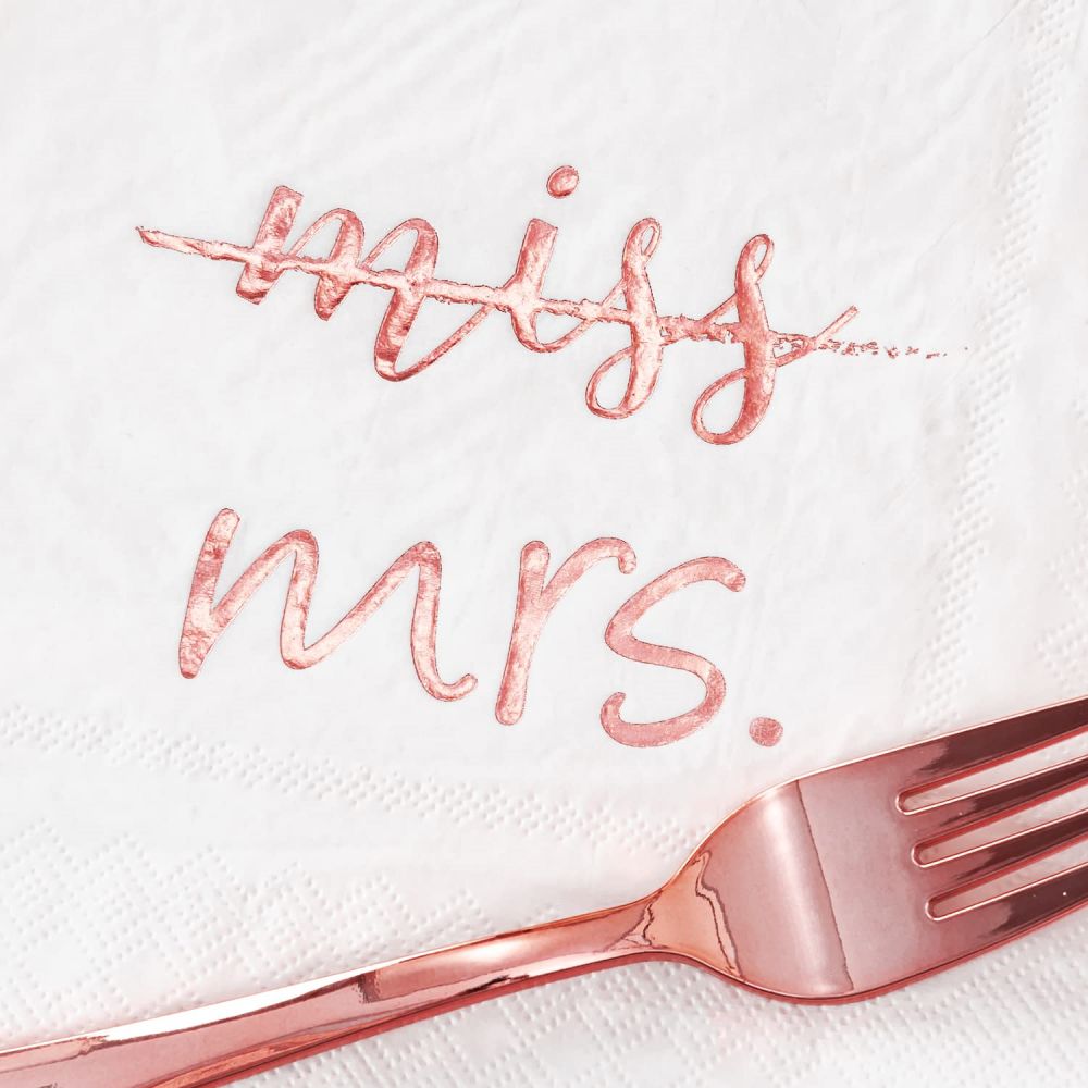 Rose Gold Miss to Mrs Forks