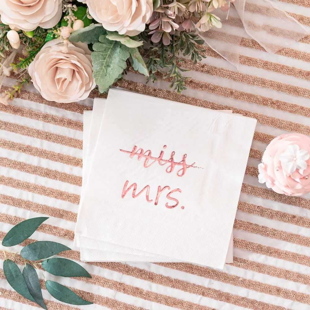 Rose Gold Miss to Mrs Napkins