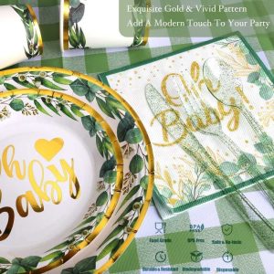 Sage Greenery Baby Shower Party Supplies