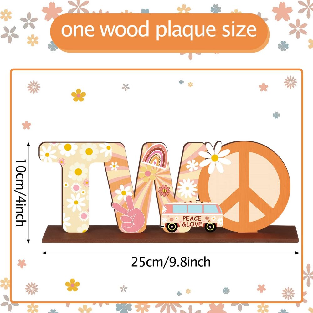 Size Information about Bohemian Rainbow Two Groovy Wooden Centerpiece