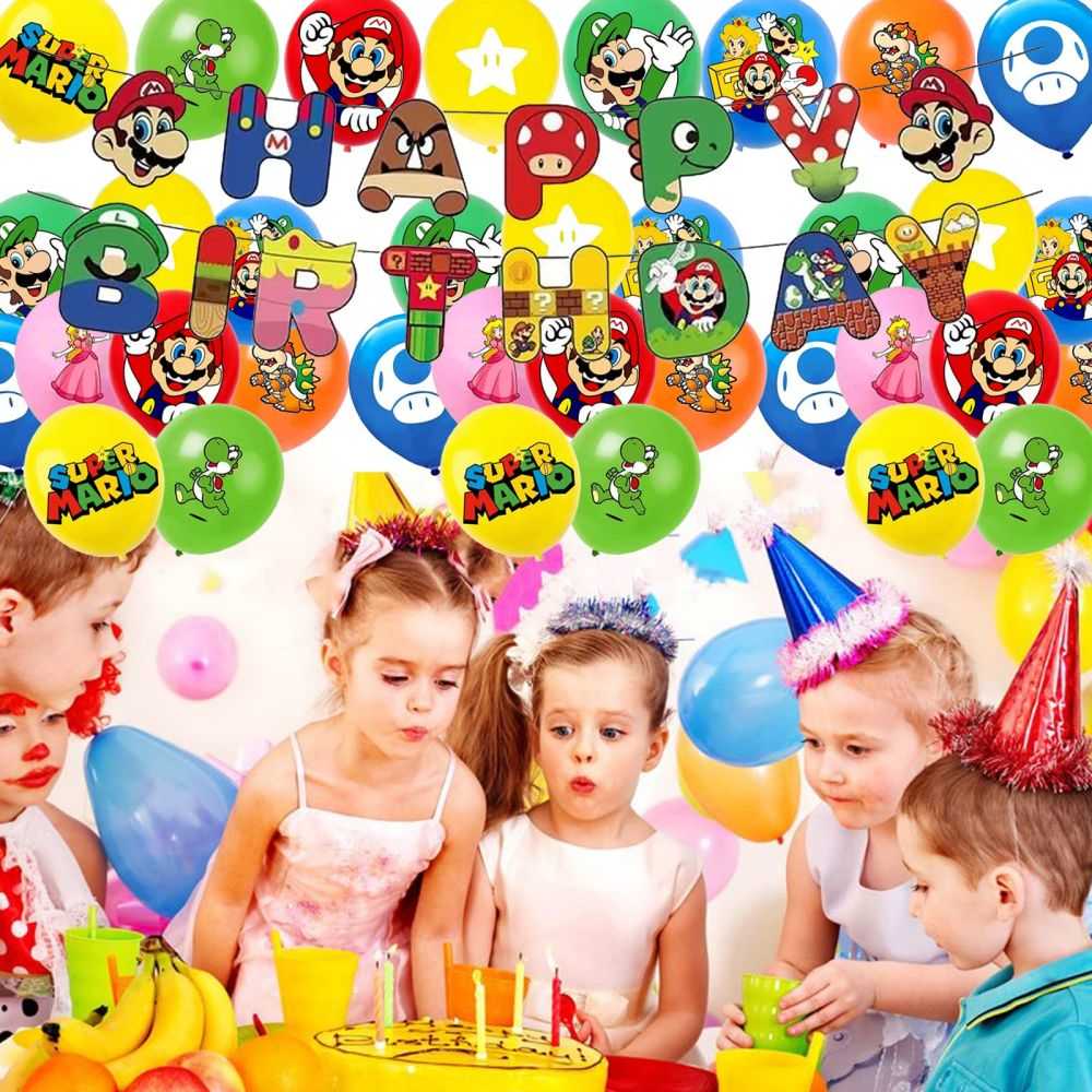 Super Bros Themed Birthday Party Decorations for Kids