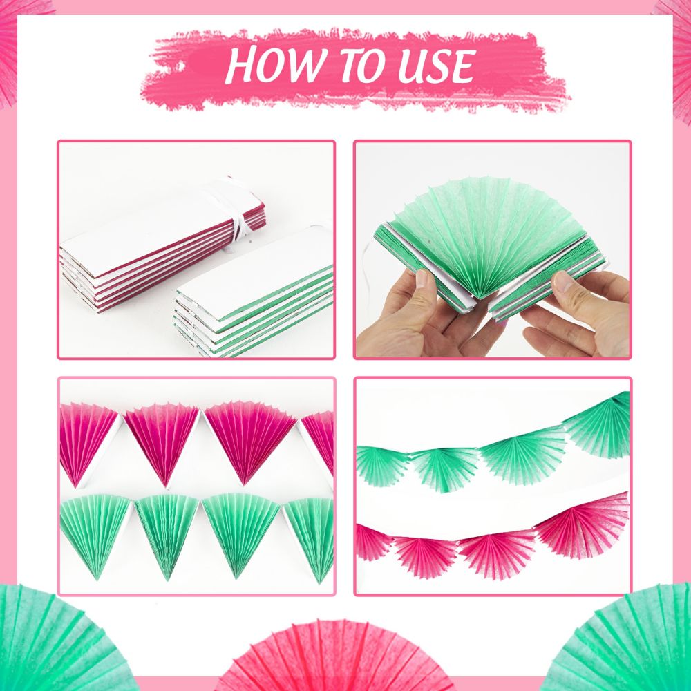 Various ways of use of paper fan decorations