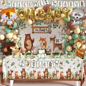 Woodland Animals Baby Shower Decoration Pack Forest Animal Neutral Party Supplies Set