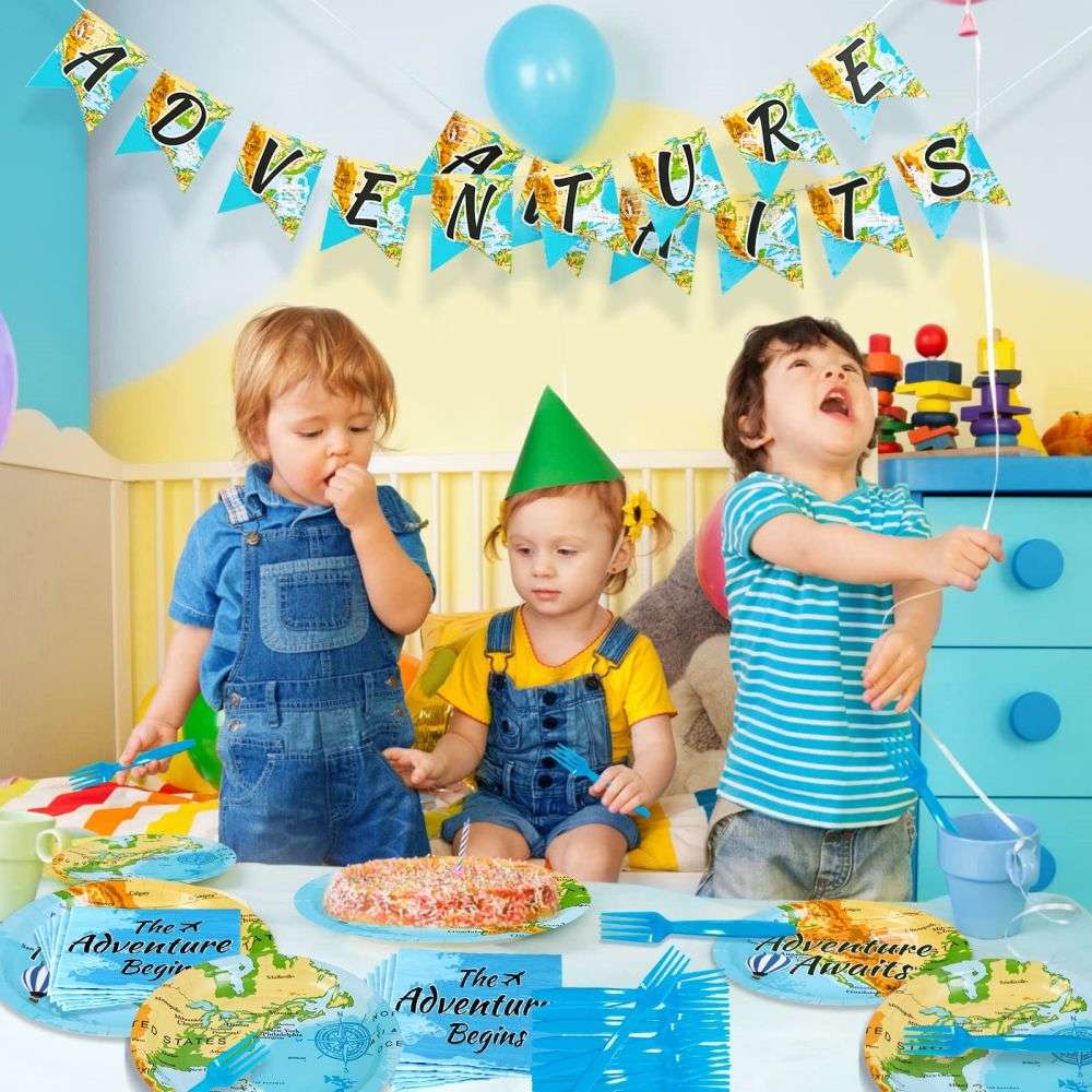adventure awaits themed birthday party decorations for kids party