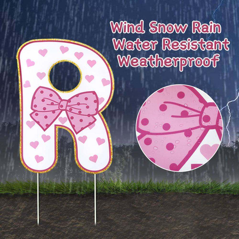 details for pink Gender Reveal Yard Signs