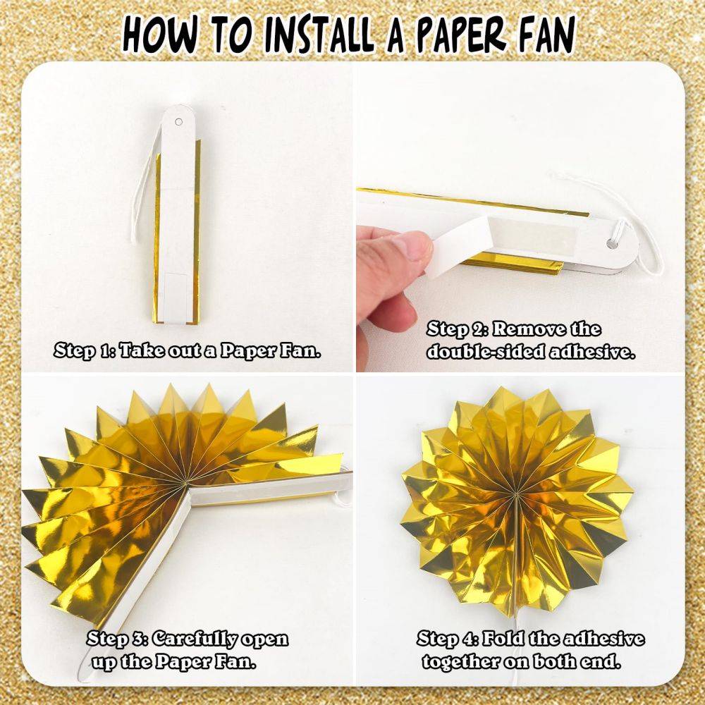 installation steps for gold fan decorations