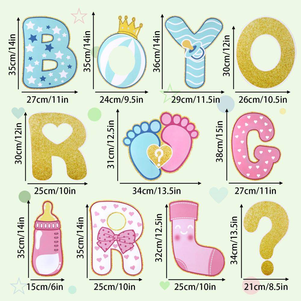 size information about Gender Reveal Yard Signs