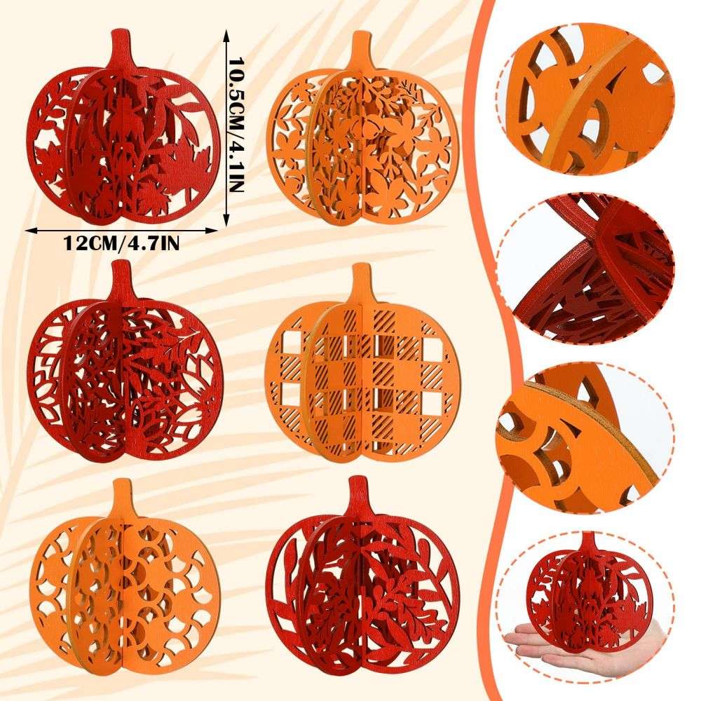 size information and details about wooden pumpkin table centerpieces