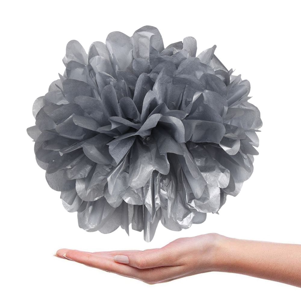 sliver flower paper pompoms