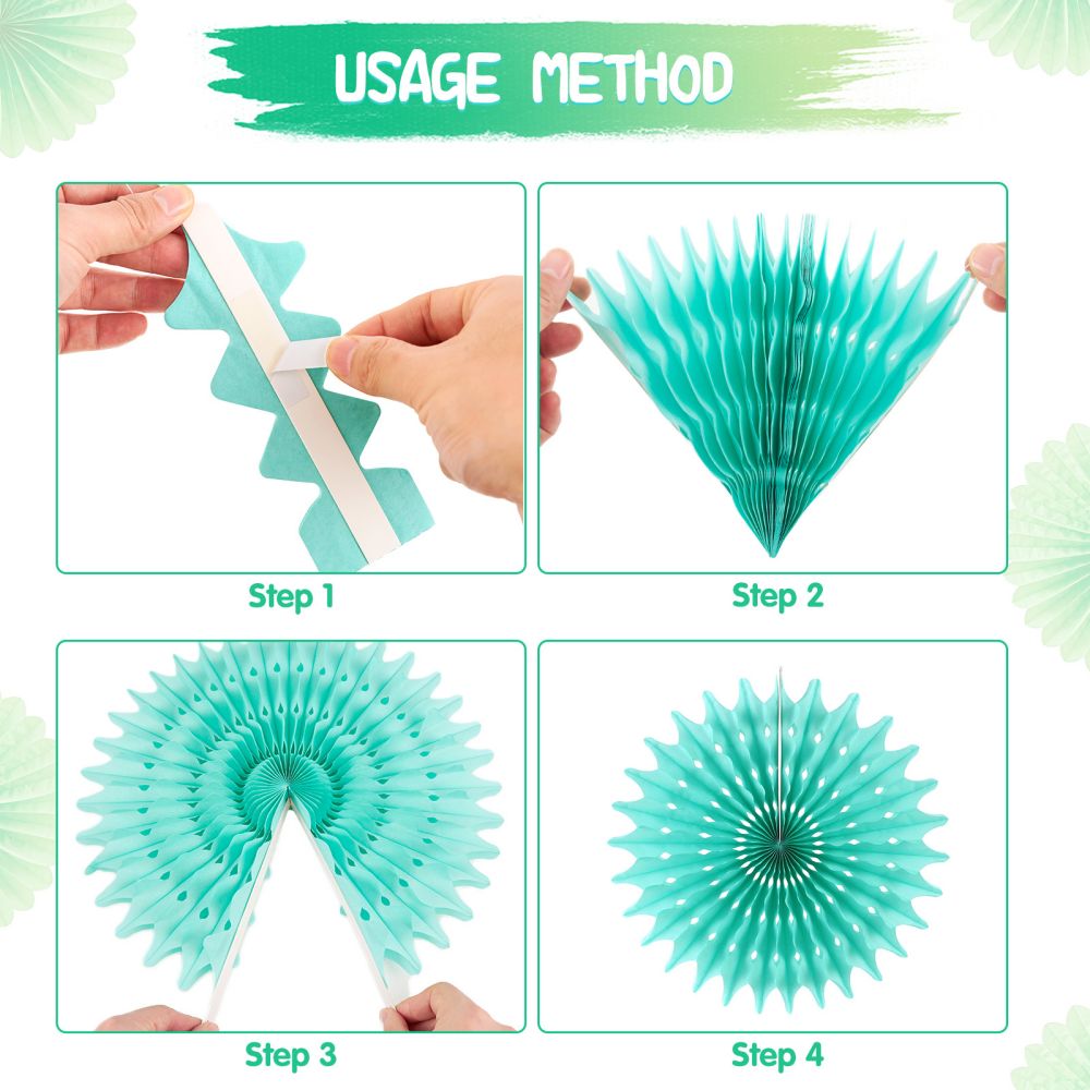usage method for green decorative paper fans