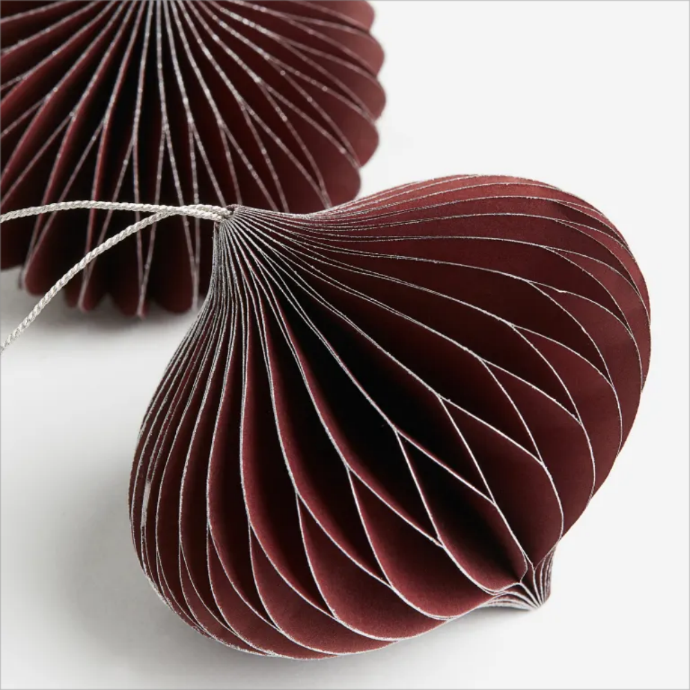 2 Pack Christmas decorations - Burgundy