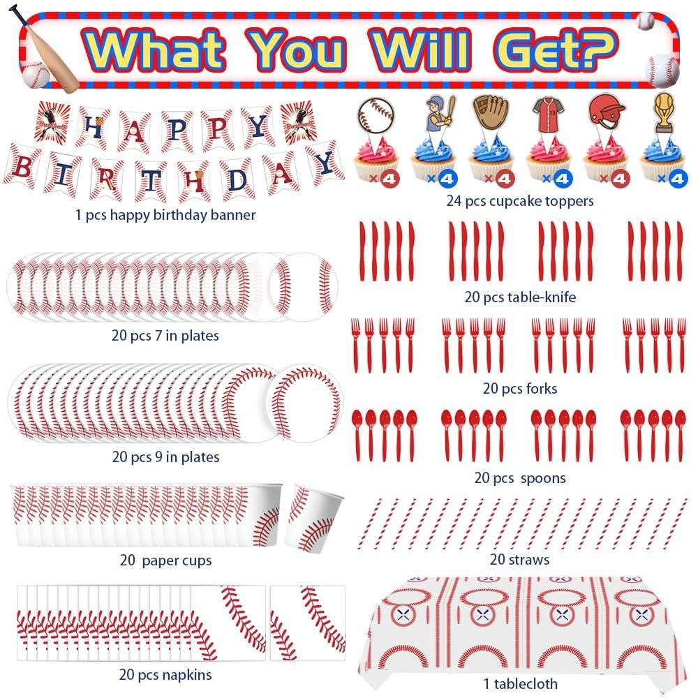 Baseball Birthday Party Decorations Kit