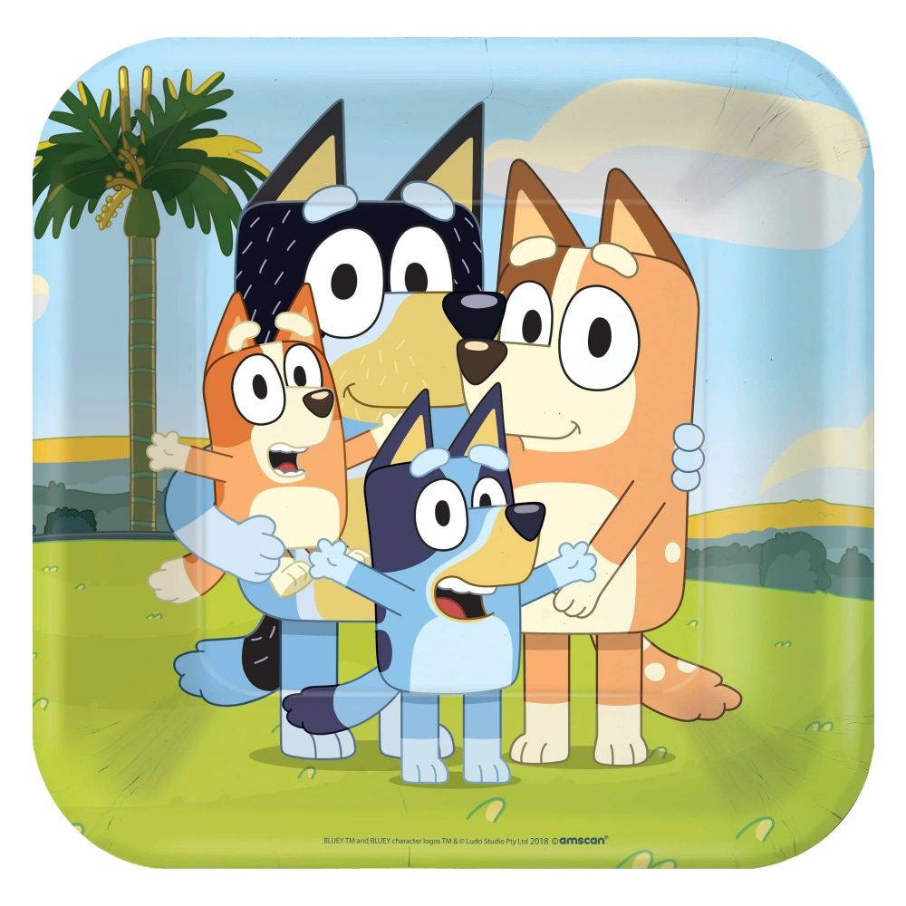 Bluey Birthday Party Supplies - 9 Bluey Plates