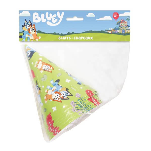 Bluey Party Hats Set of 8