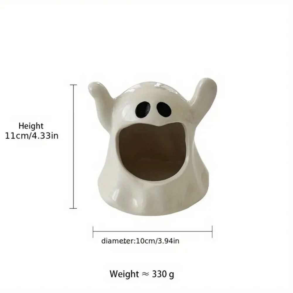 Ceramic Handmade Ghost Candle Holder size information