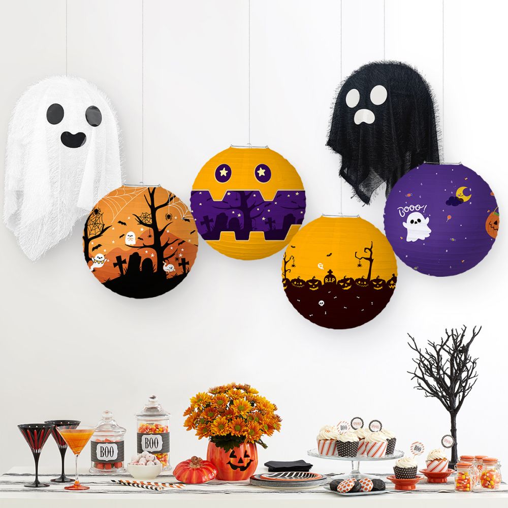 DIY Handmade Paper Lantern Decorations Halloween Party