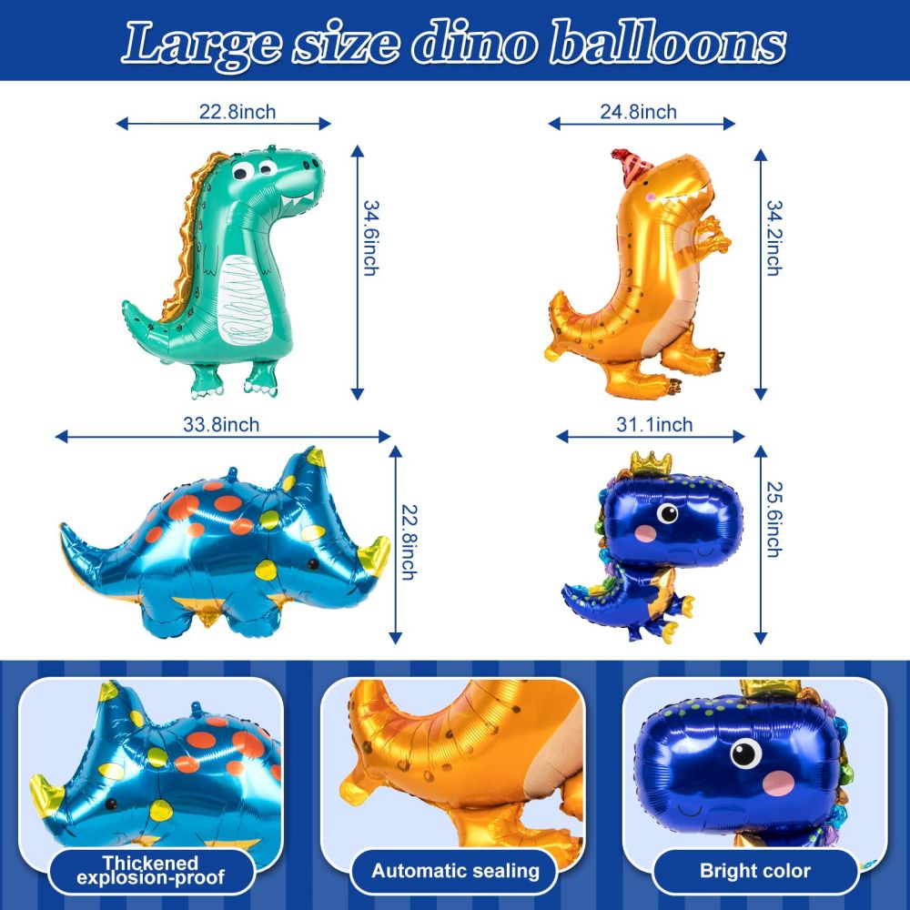 Dinosaur Party Decorations, Blue Dinosaur Balloons