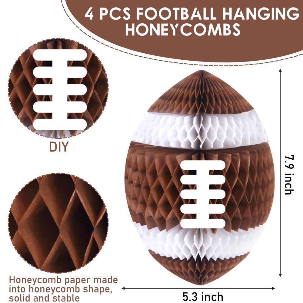 Football Party Honeycomb Hanging Decorations size information