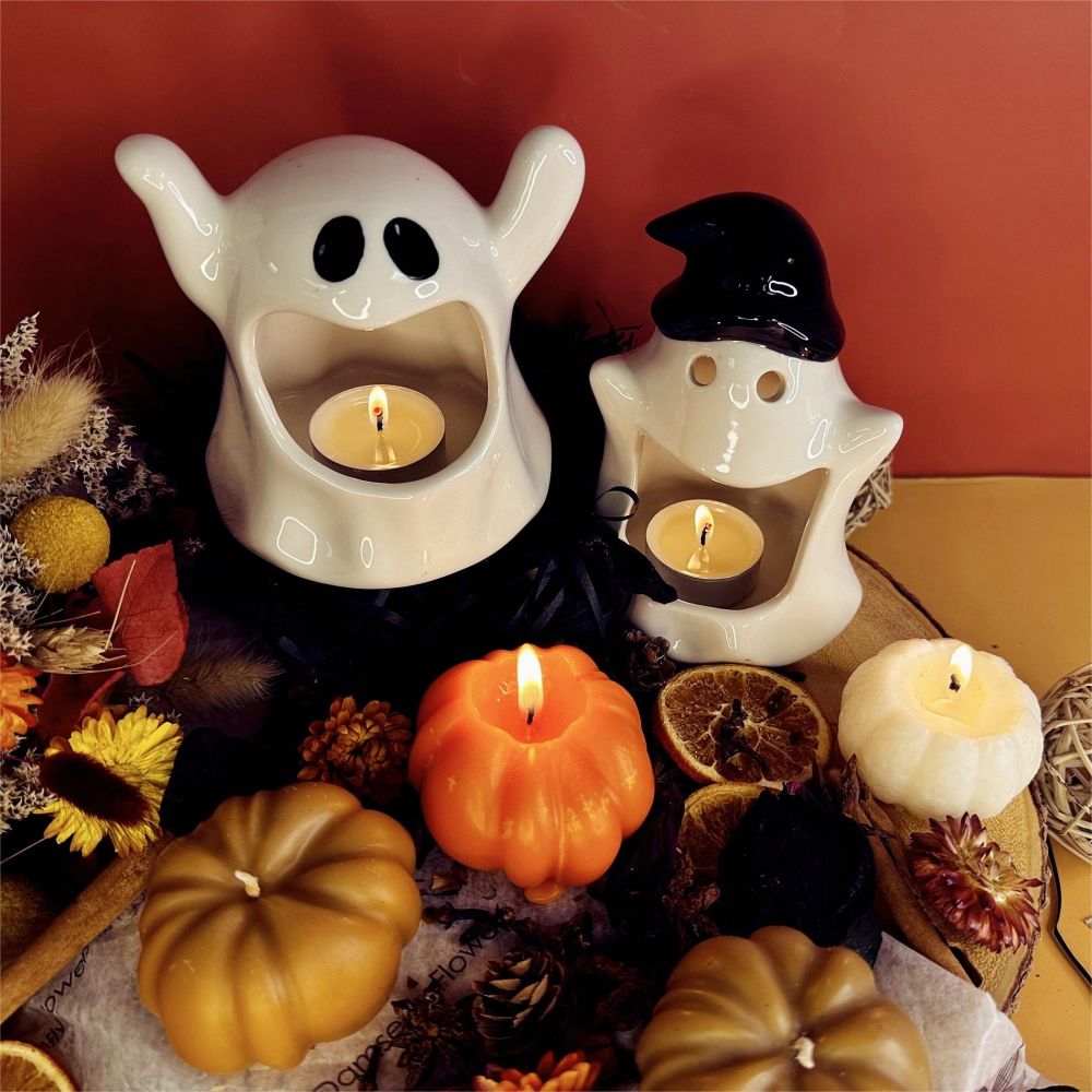 Ghost Candle Holder Ceramic Candlestick Ornaments Handmade Candle Holder