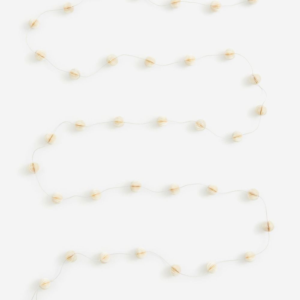 White Glittery honeycomb garland