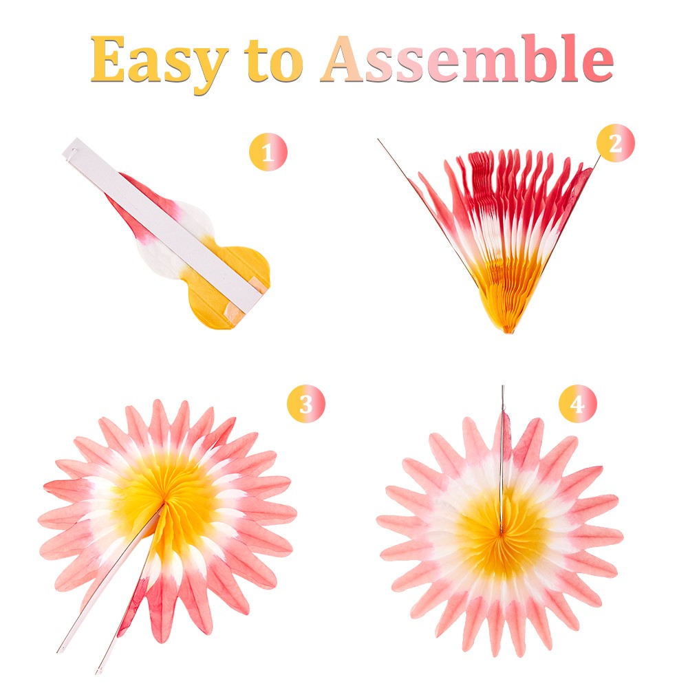 Handmade Paper Flower Crafts Pink Yellow Daisy are easy to assemble
