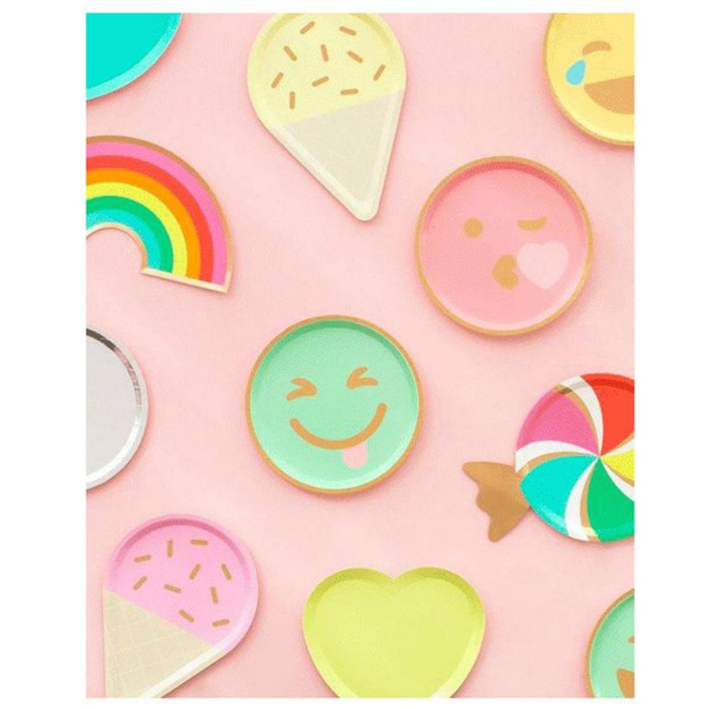 Ice Cream Decoration Paper Plates Macaron Tone