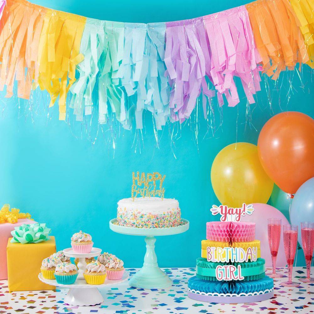 Multicolor Birthday Honeycomb Centerpiece Table Decoration