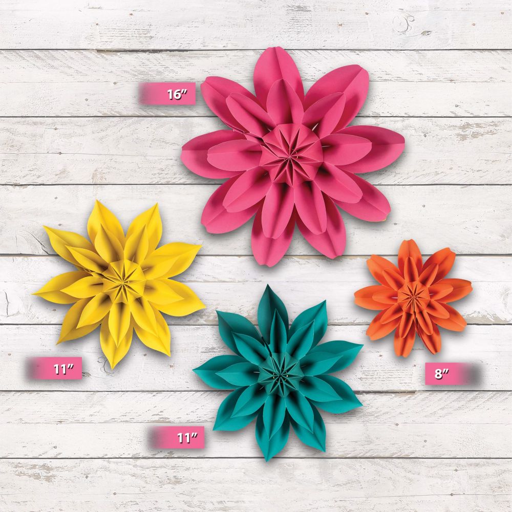Paper Flowers Premade Decorations size information